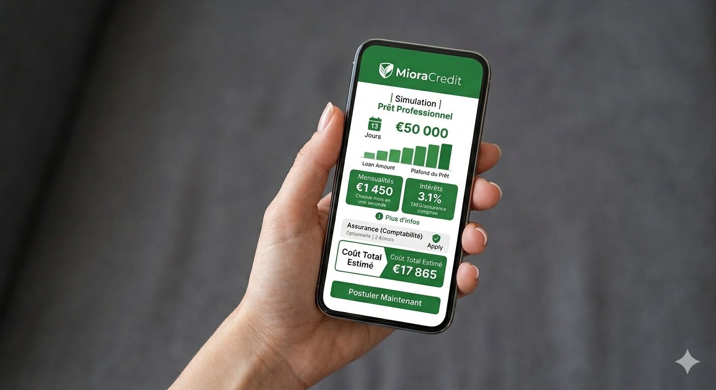 Utilisateur simulant son crédit sur un smartphone
