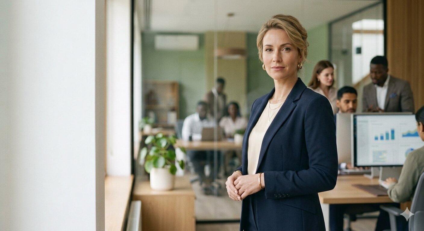 Entrepreneure française dans son bureau, consultant son plan de financement